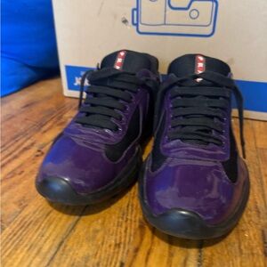 Prada Men's Black and Purple Sneakers